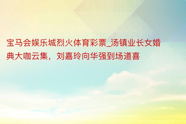 宝马会娱乐城烈火体育彩票_汤镇业长女婚典大咖云集，刘嘉玲向华强到场道喜